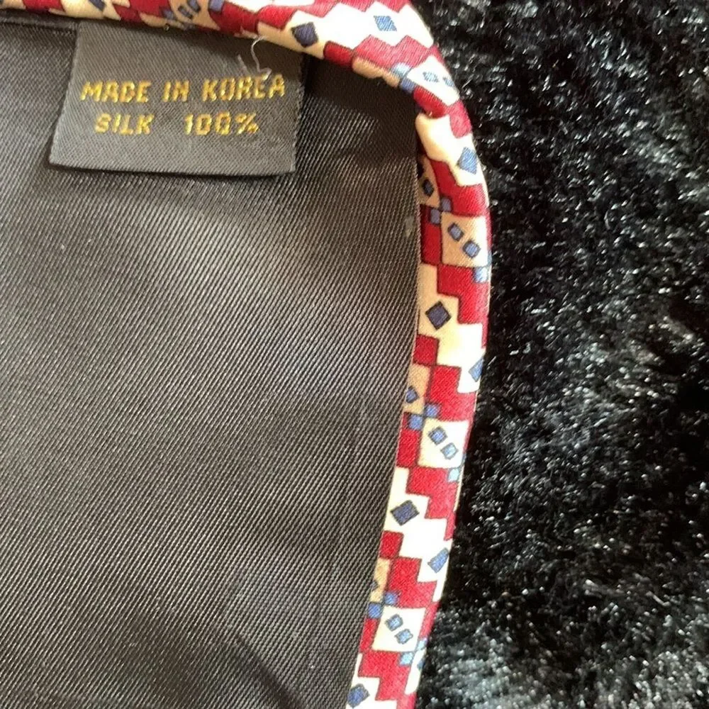 Sinsabang Pure Silk Tie in Cream, Blue and Red
